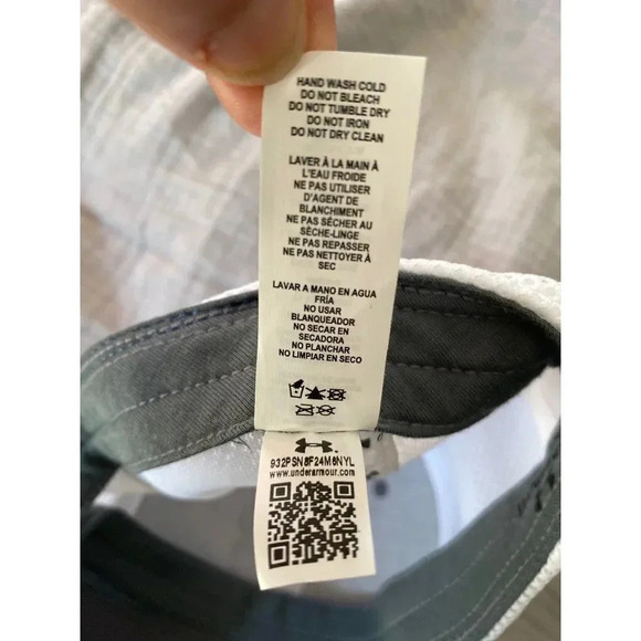 Under Armour Men's UA Golf Hat Mesh Dark Gray, White, M/L Puff Embroidered Logo - Picture 8 of 12